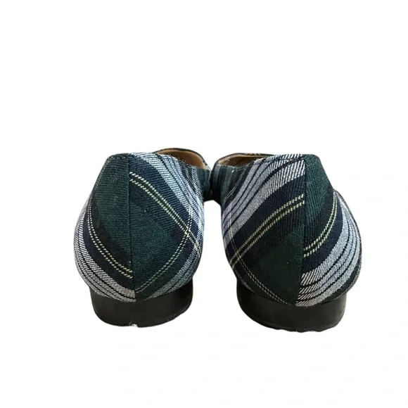 Talbots Navy Green Tartan Plaid Ballet Flats New | Size 11 - Picture 5 of 7